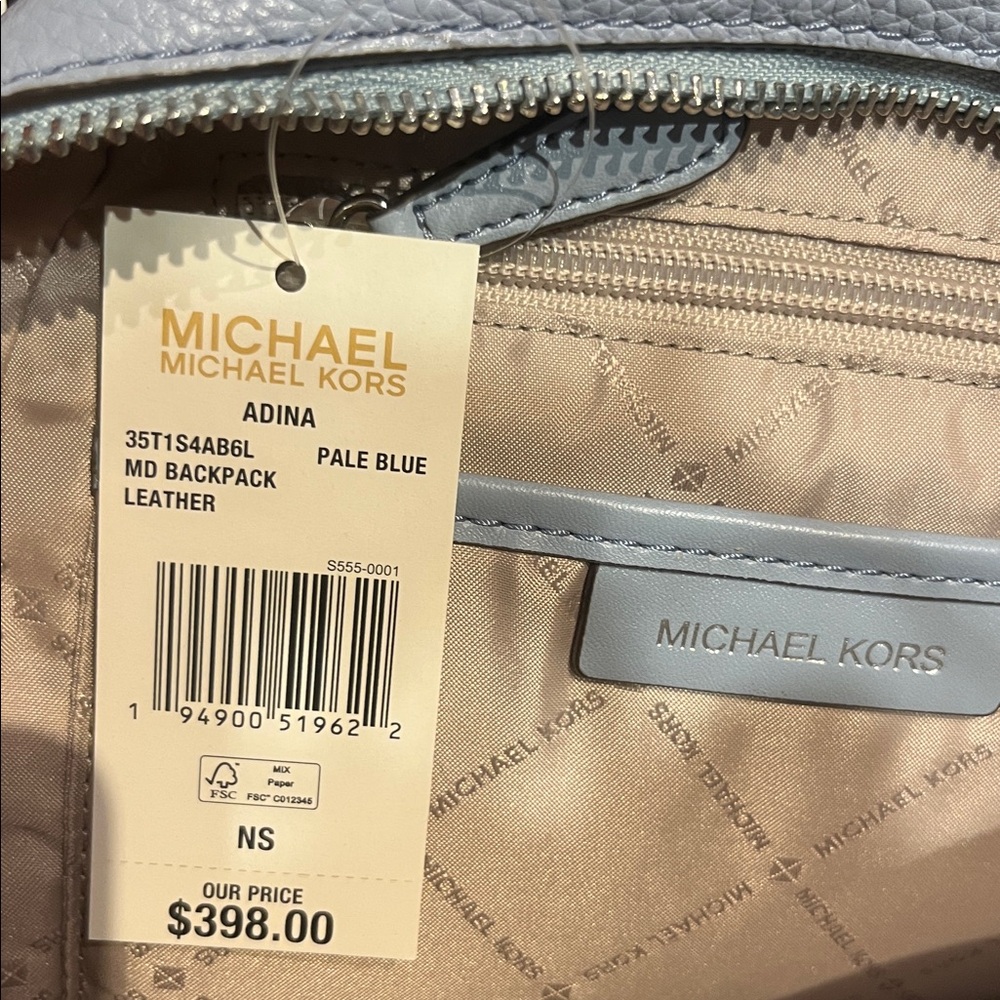 Michael Kors Light Blue Backpack - Picture 3 of 3